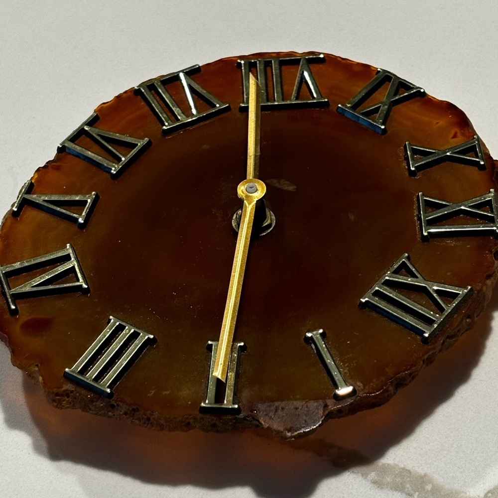 Vintage Agate Slice Clock